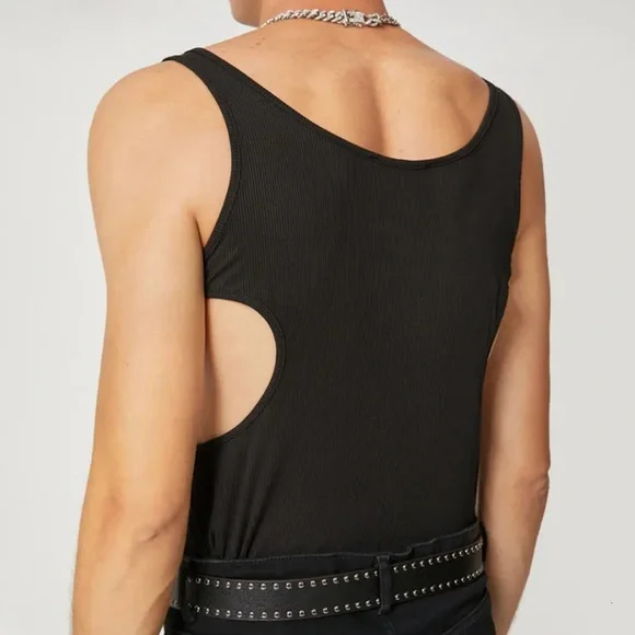 Y2K | Men's Black Cutout Tank Top | Size S - Picture 3 of 7